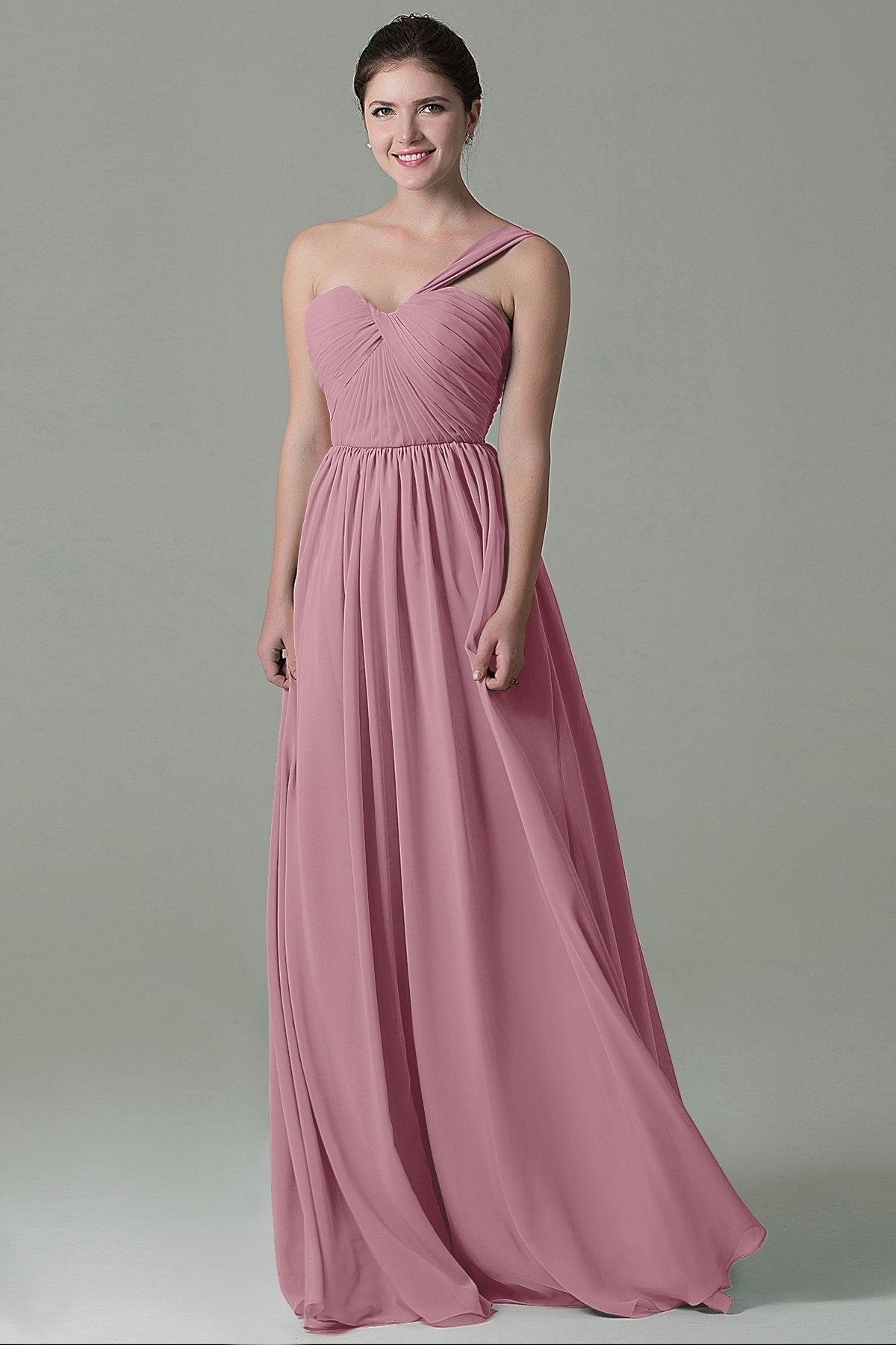 Sheath Floor Length Chiffon Bridesmaid Dress COZK15009 - COCOMELODY