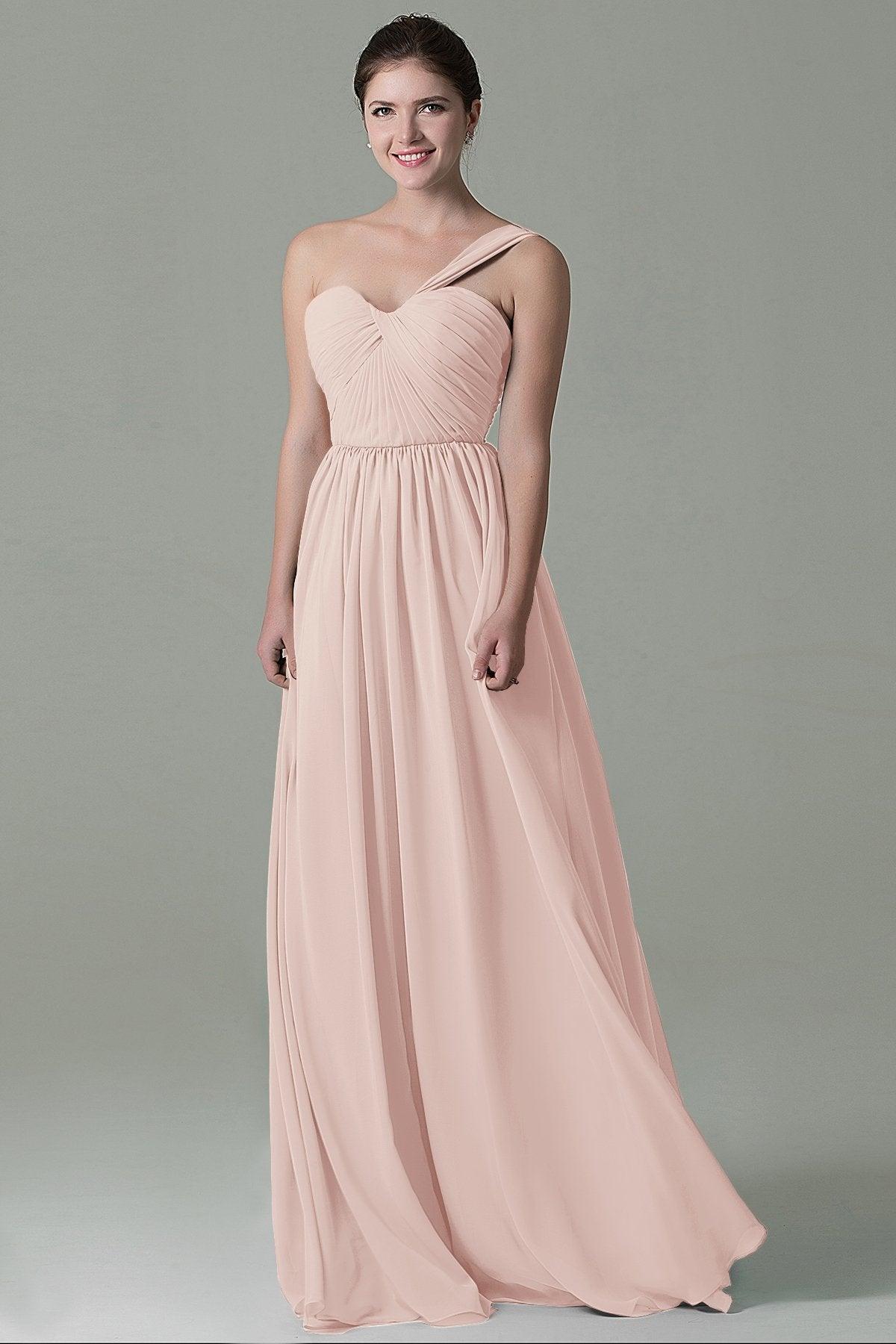 Sheath Floor Length Chiffon Bridesmaid Dress COZK15009 - COCOMELODY