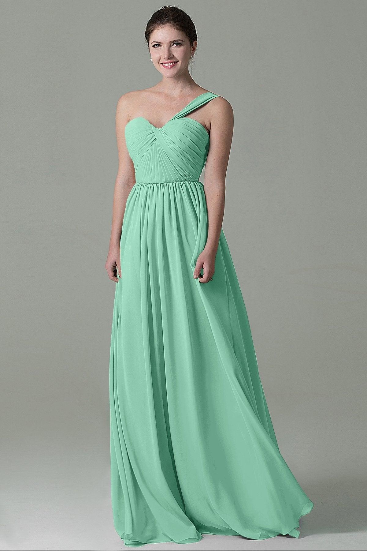 Sheath Floor Length Chiffon Bridesmaid Dress COZK15009 - COCOMELODY