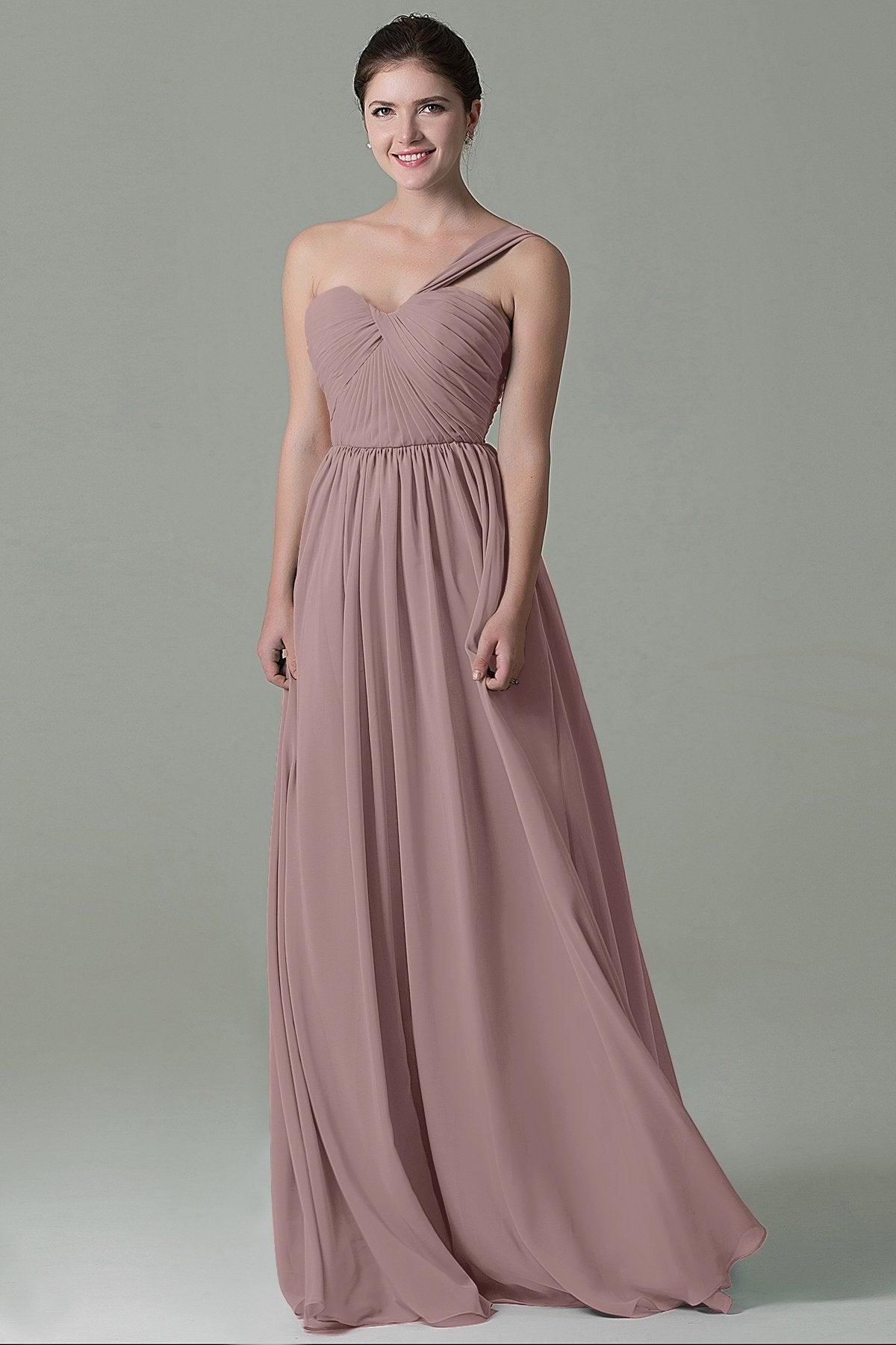 Sheath Floor Length Chiffon Bridesmaid Dress COZK15009 - COCOMELODY