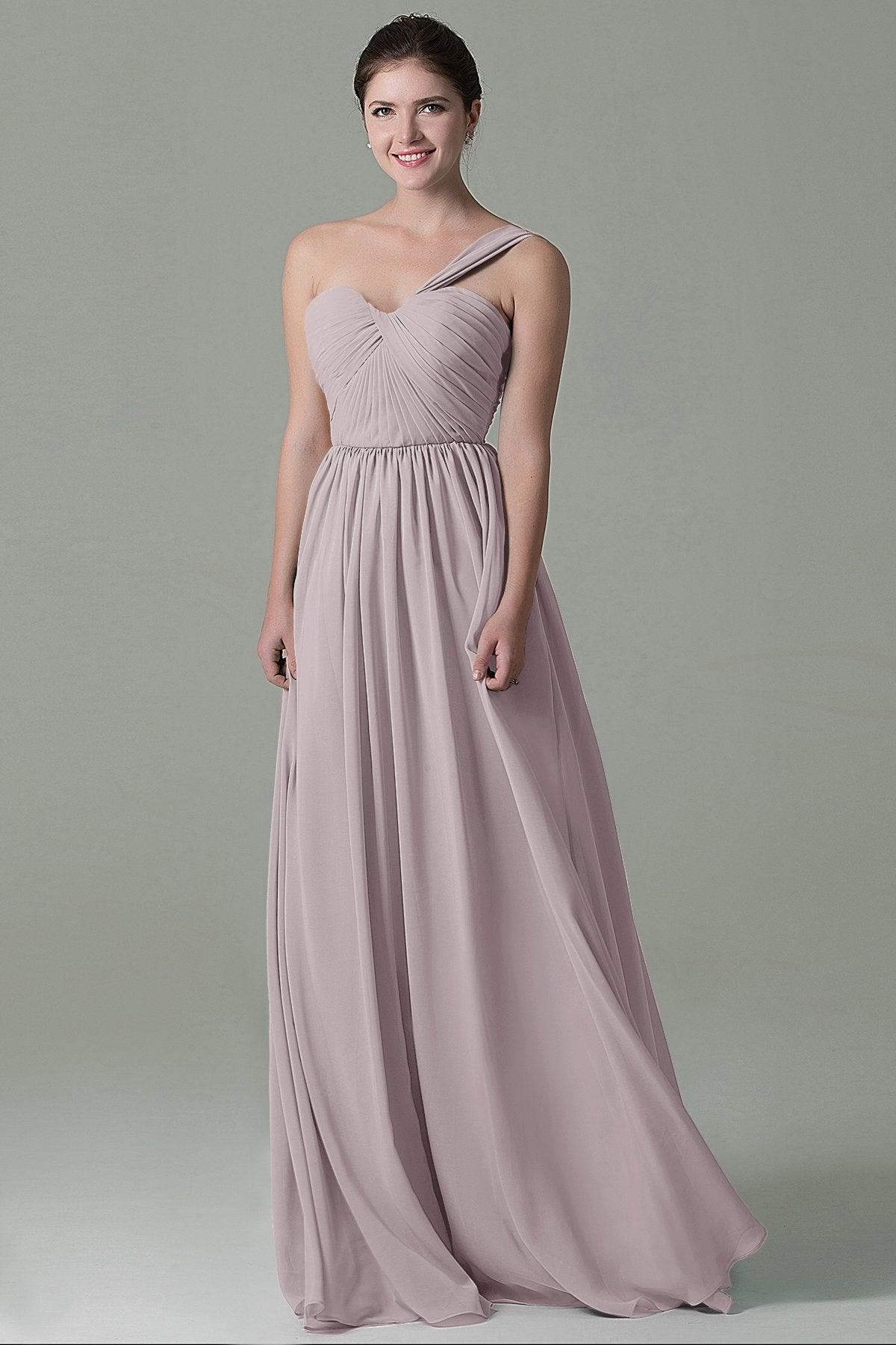 Sheath Floor Length Chiffon Bridesmaid Dress COZK15009 - COCOMELODY