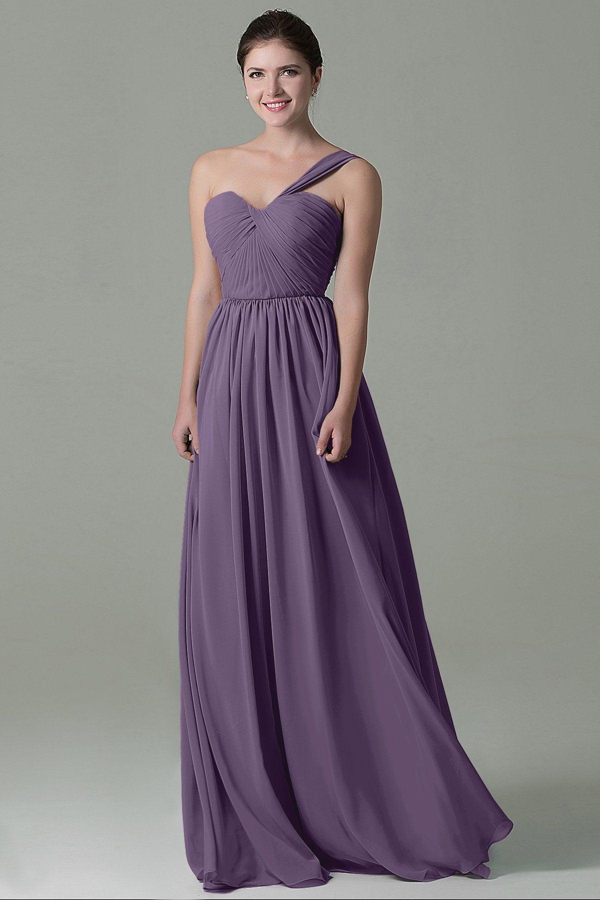 Sheath Floor Length Chiffon Bridesmaid Dress COZK15009 - COCOMELODY