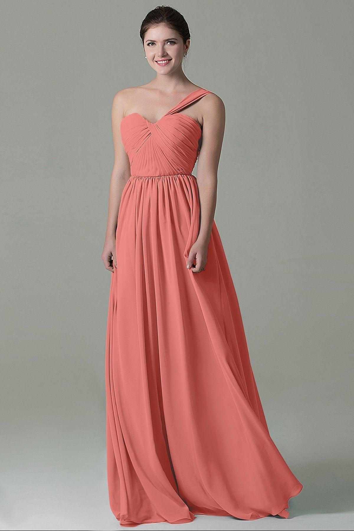 Sheath Floor Length Chiffon Bridesmaid Dress COZK15009 - COCOMELODY
