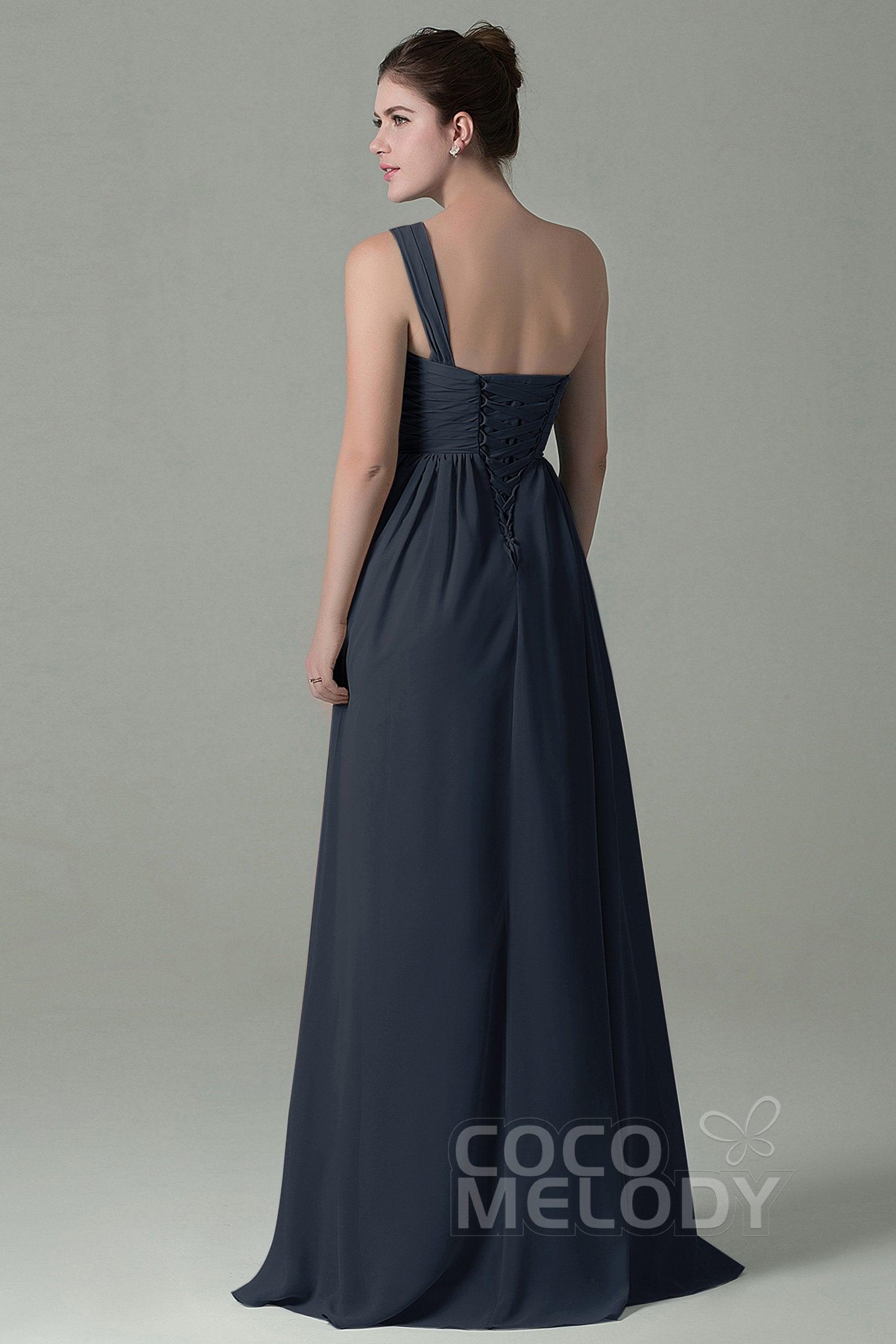 Sheath Floor Length Chiffon Bridesmaid Dress COZK15009 - COCOMELODY