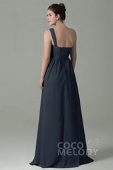 Sheath Floor Length Chiffon Bridesmaid Dress COZK15009 - COCOMELODY
