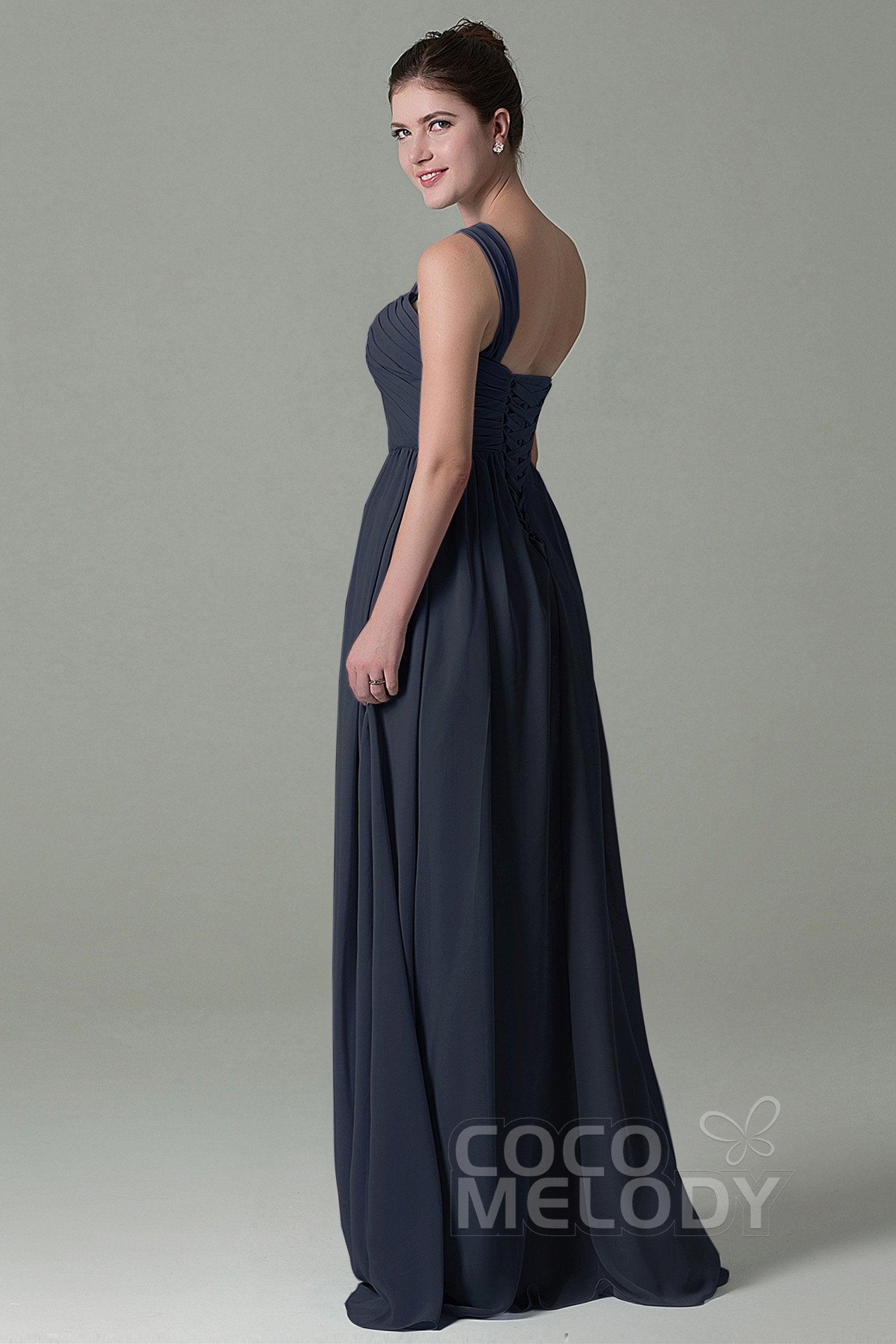 Sheath Floor Length Chiffon Bridesmaid Dress COZK15009 - COCOMELODY