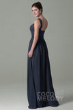Sheath Floor Length Chiffon Bridesmaid Dress COZK15009 - COCOMELODY