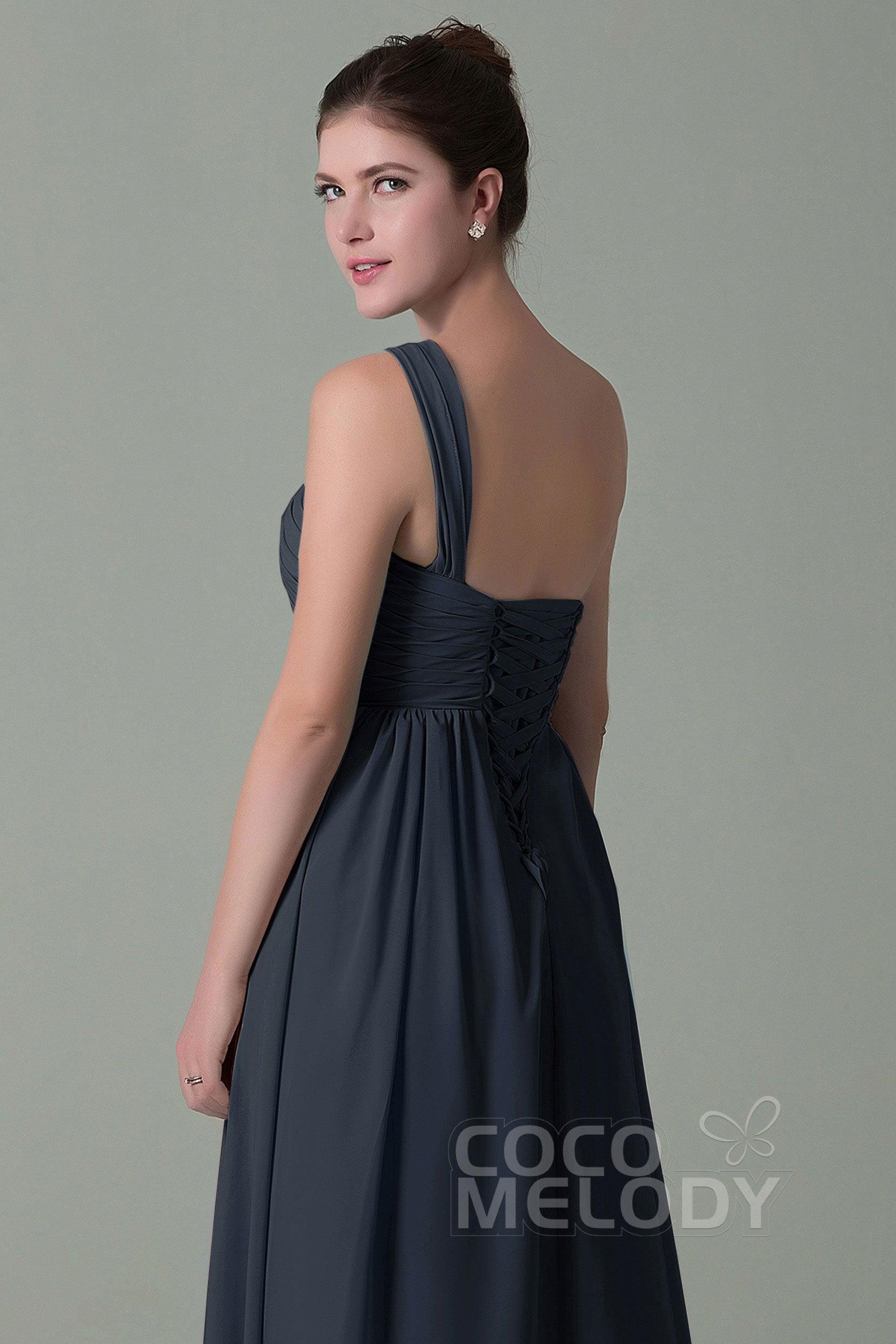 Sheath Floor Length Chiffon Bridesmaid Dress COZK15009 - COCOMELODY