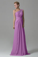 Sheath Sweep Train Lace/Chiffon Bridesmaid Dress COZK16004CR - COCOMELODY