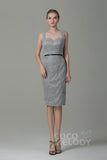 Sheath-Column Knee Length Lace Bridesmaid Dress COZK16011 - COCOMELODY
