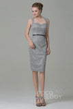 Sheath-Column Knee Length Lace Bridesmaid Dress COZK16011 - COCOMELODY