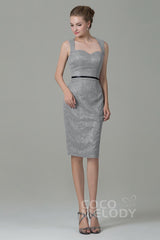 Sheath-Column Knee Length Lace Bridesmaid Dress COZK16011 - COCOMELODY