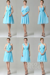 A-Line Knee Length Chiffon Bridesmaid Dress COZM14050 - COCOMELODY