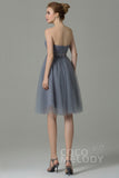 A-Line Knee Length Tulle Bridesmaid Dress COZM15016 - COCOMELODY