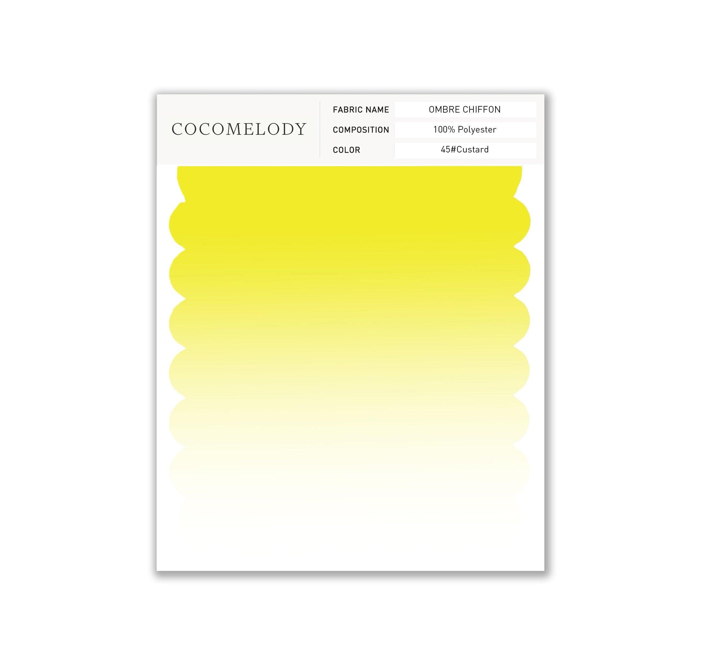Ombre Chiffon Fabric Swatch in Single Color SWCR17001 - COCOMELODY