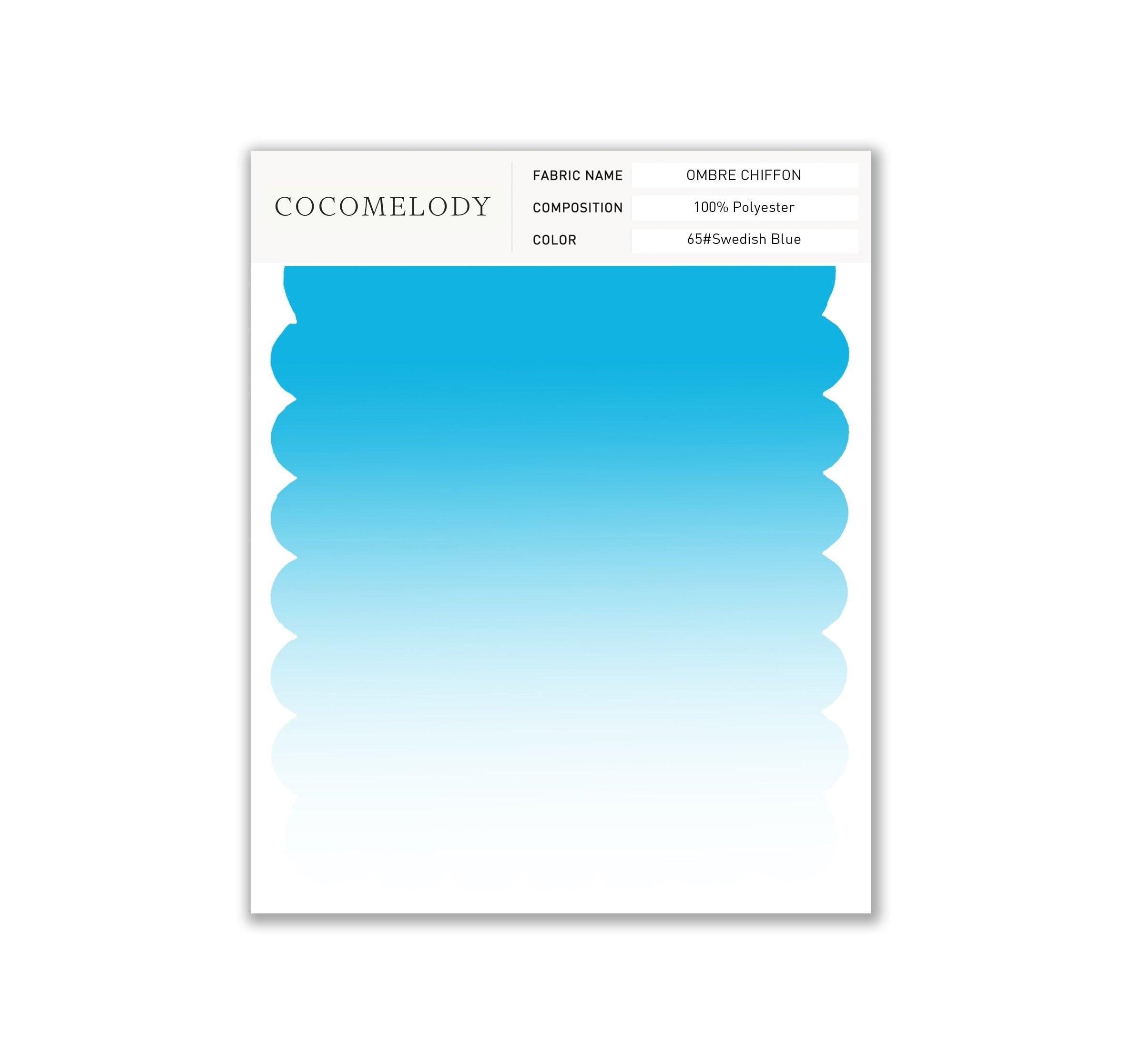 Ombre Chiffon Fabric Swatch in Single Color SWCR17001 - COCOMELODY