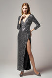Sheath-Column Ankle Length Sequined Dress CS0266 - COCOMELODY