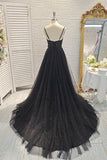 A-Line Sweep-Brush Train Tulle Prom Dress CS0439 - COCOMELODY