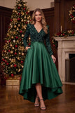 A-Line High-Low Satin Special Occasion Dress CS1106