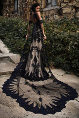 One-tier Lace Edge Tulle Cathedral Veils Appliques CV0232 - COCOMELODY