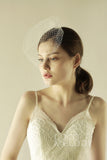 One-tier Cut Edge Tulle Blusher Veils with Rhinestone CV0237 - COCOMELODY