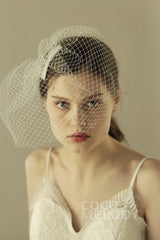 One-tier Cut Edge Tulle Blusher Veils CV0238 - COCOMELODY