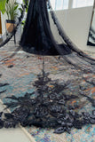 One-tier Lace Edge Tulle Chapel Veils with Appliques CV0338 - COCOMELODY