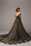 A-Line Court Train Tulle Wedding Dress CW2318 - COCOMELODY