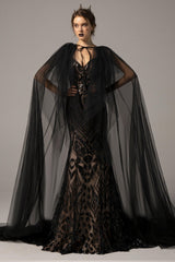 Trumpet-Mermaid Court Train Lace Wedding Dress CW2324 - COCOMELODY