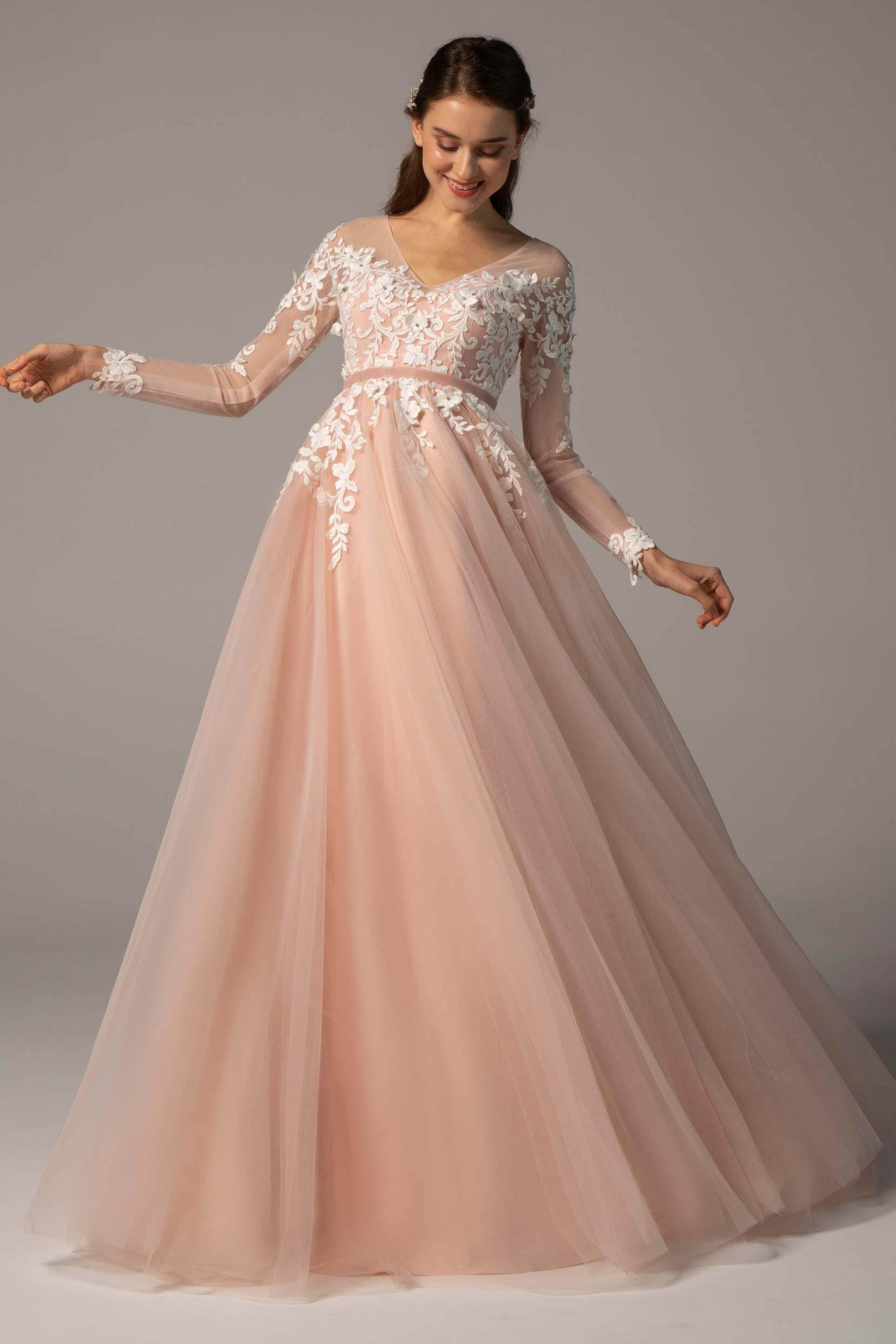 A-Line Court Train Tulle Wedding Dress CW2326 - COCOMELODY