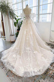 A-Line Chapel Train Sparkle Tulle Wedding Dress CW3004 - COCOMELODY