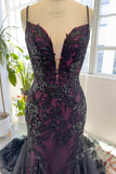 Trumpet-Mermaid Court Train Lace Tulle Wedding Dress CW3008 - COCOMELODY
