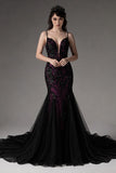 Trumpet-Mermaid Court Train Lace Tulle Wedding Dress CW3008
