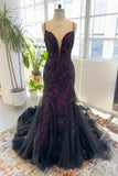Trumpet-Mermaid Court Train Lace Tulle Wedding Dress CW3008 - COCOMELODY