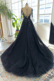 A-Line Court Train Sparkle Tulle Wedding Dress CW3010CR - COCOMELODY