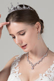 Crystals Rhinestone Tiara Necklace Earrings Jewelry CY0064 - COCOMELODY