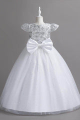 Ball Gown Floor Length Tulle Lace Flower Girl Dress 684775818852 - COCOMELODY