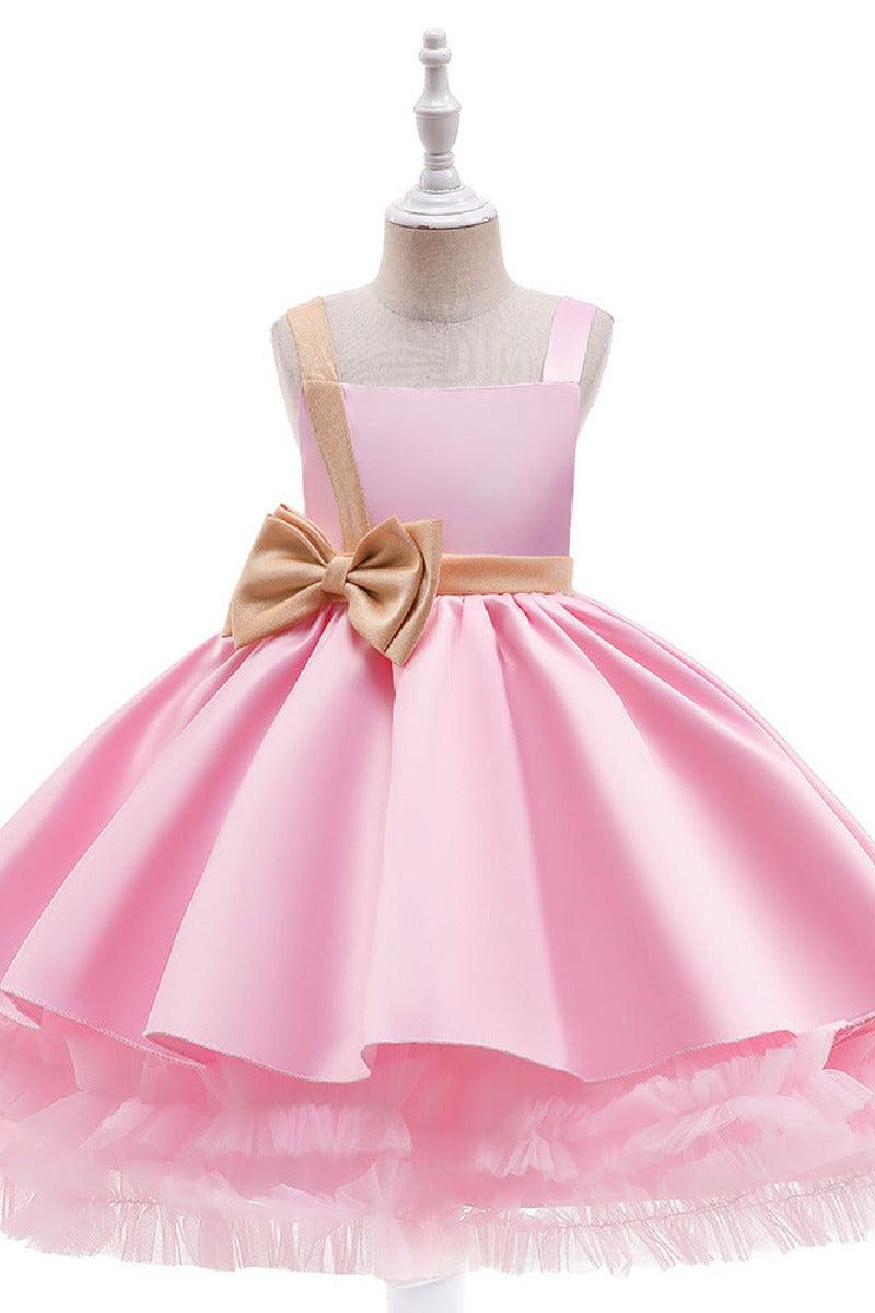 A-Line Mini Satin Flower Girl Dress 682558338968 - COCOMELODY
