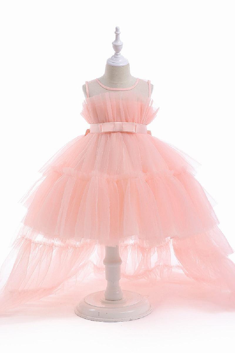 Ball-Gown Square Neckline Knee-Length Tulle Removable tail Flower Girl Dresses 776544998685 - COCOMELODY