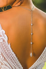 Elegant Rhinestone Back Necklaces 674272097461 - COCOMELODY