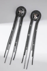 Rhinestone/Tassels Drop Earrings 782231045208 - COCOMELODY