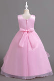 Sleeveless V-Neck Organza Floor Length Flower Girl Dresses 1029248406776