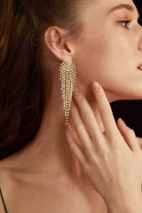 Rhinestone/Tassels Drop Earrings 751330283865 - COCOMELODY