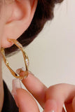 Diamond set metal hoop earrings 750500761296 - COCOMELODY