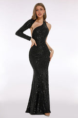 Trumpet-Mermaid Floor Length Sequined Cocktail Dress 756222619929 - COCOMELODY