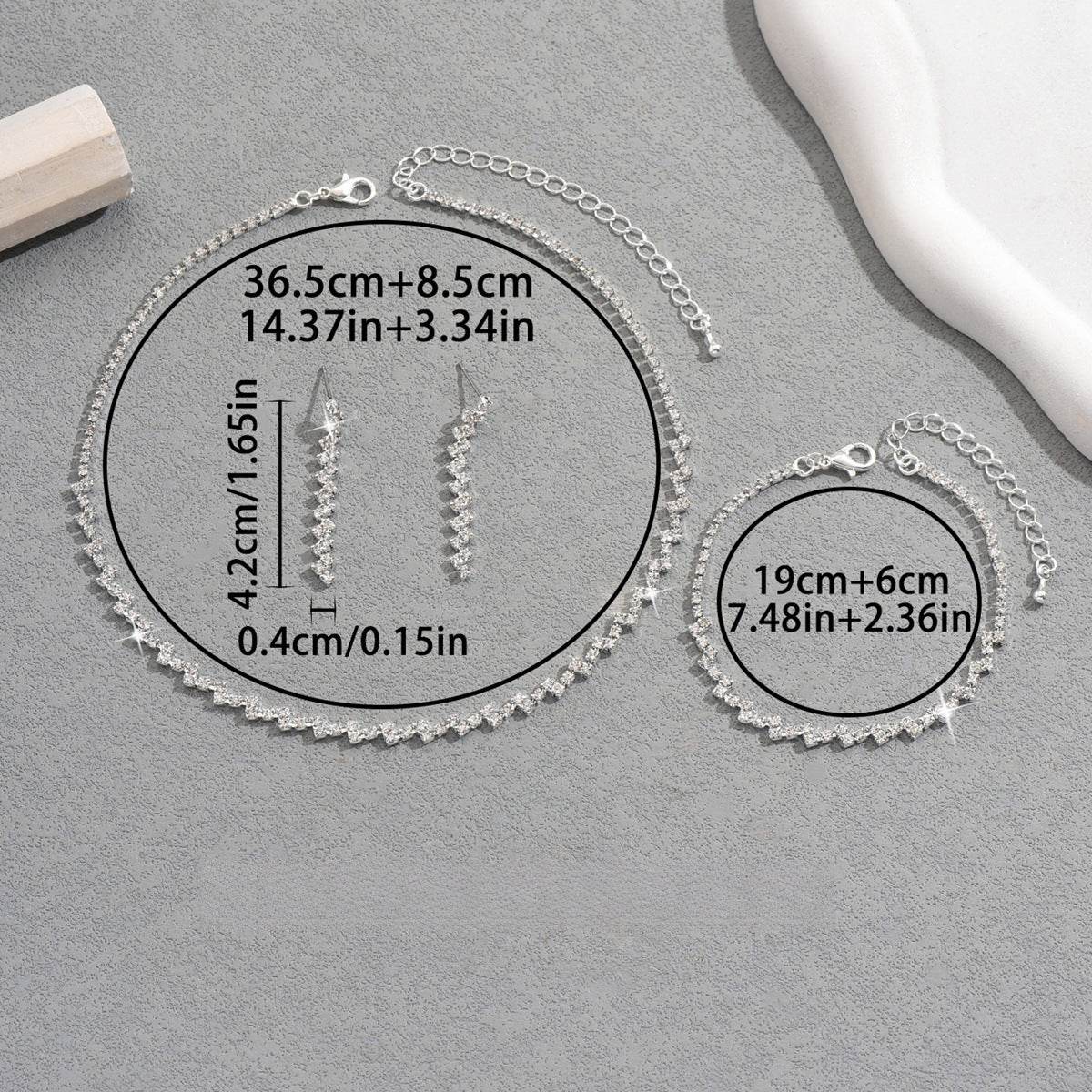 Wedding Earrings/Necklace Jewelry Sets (Set of 3) 844954087931 - COCOMELODY