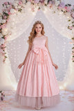 Illusion Round Neck Polka Dot Chiffon Flower Girl Dresses 1028585591033