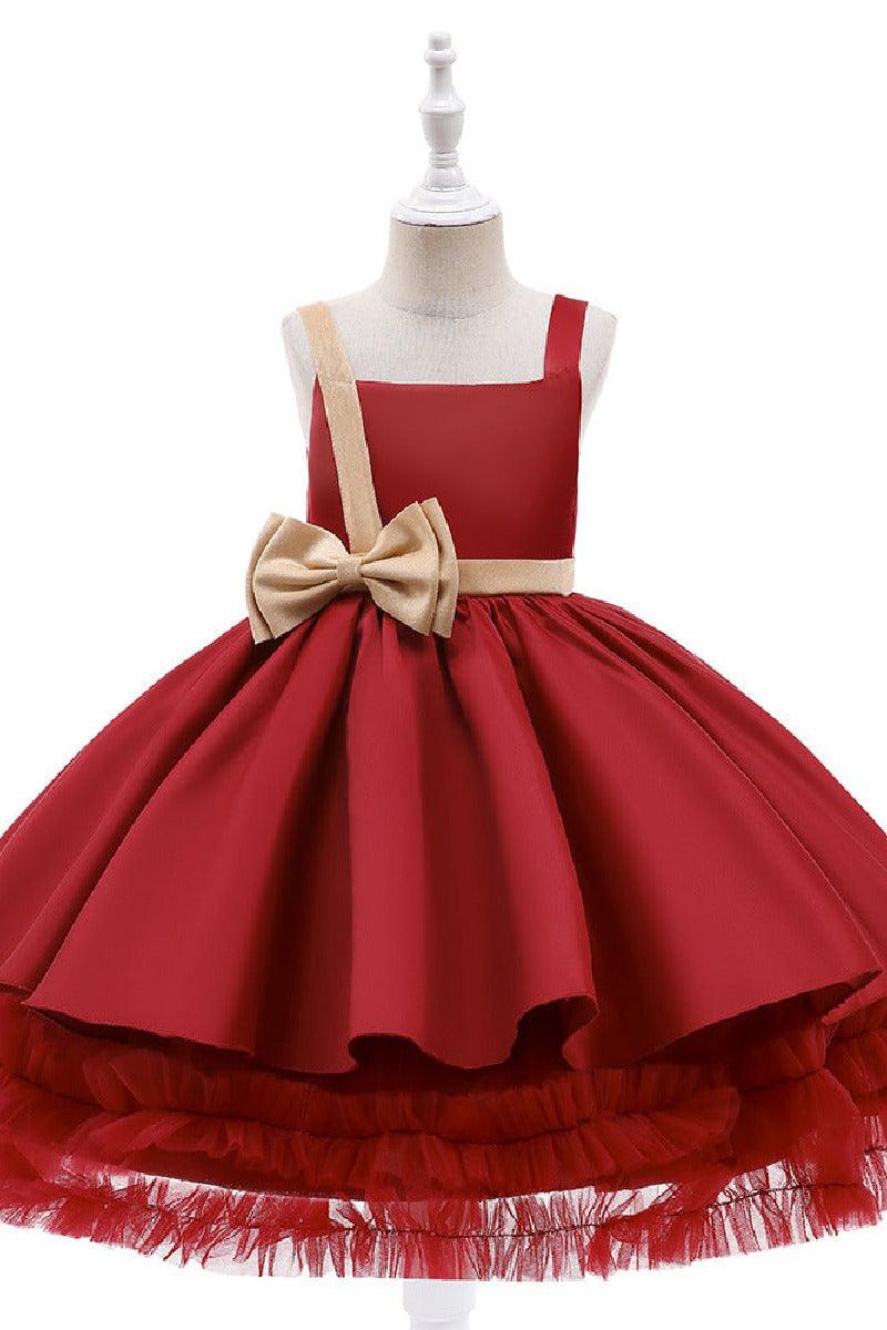A-Line Mini Satin Flower Girl Dress 682558338968 - COCOMELODY