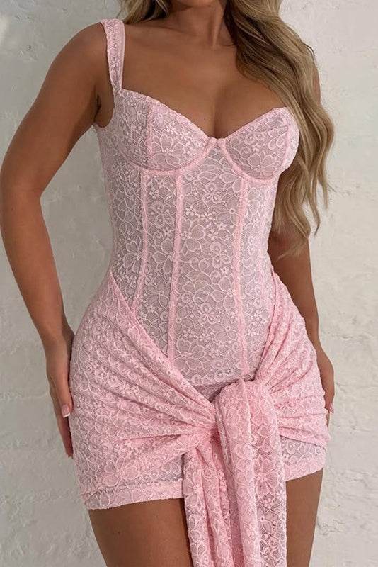 Sheath Mini Lace Cocktail Wedding Guest Dresses 904481144708 - COCOMELODY