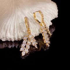 Earrings Bright Nebula Zircon Pearl Earrings 748956093496 - COCOMELODY